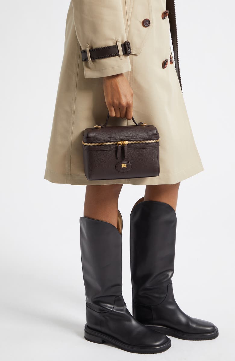 Burberry Bloomsbury Leather Vanity Bag, Alternate, color, Peat/ Sand