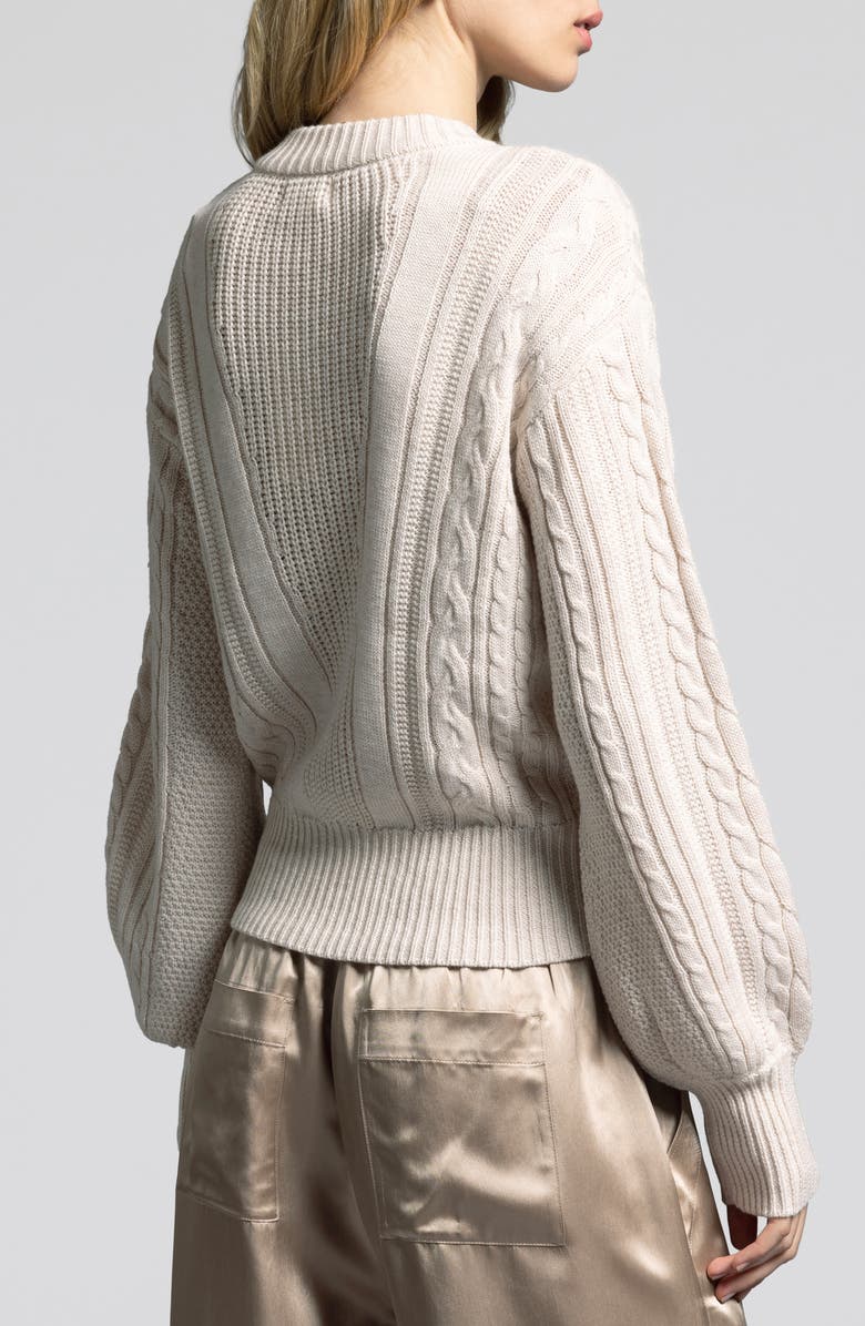 WEEKEND LOS ANGELES Alison Blouson Cable Sweater, Alternate, color,