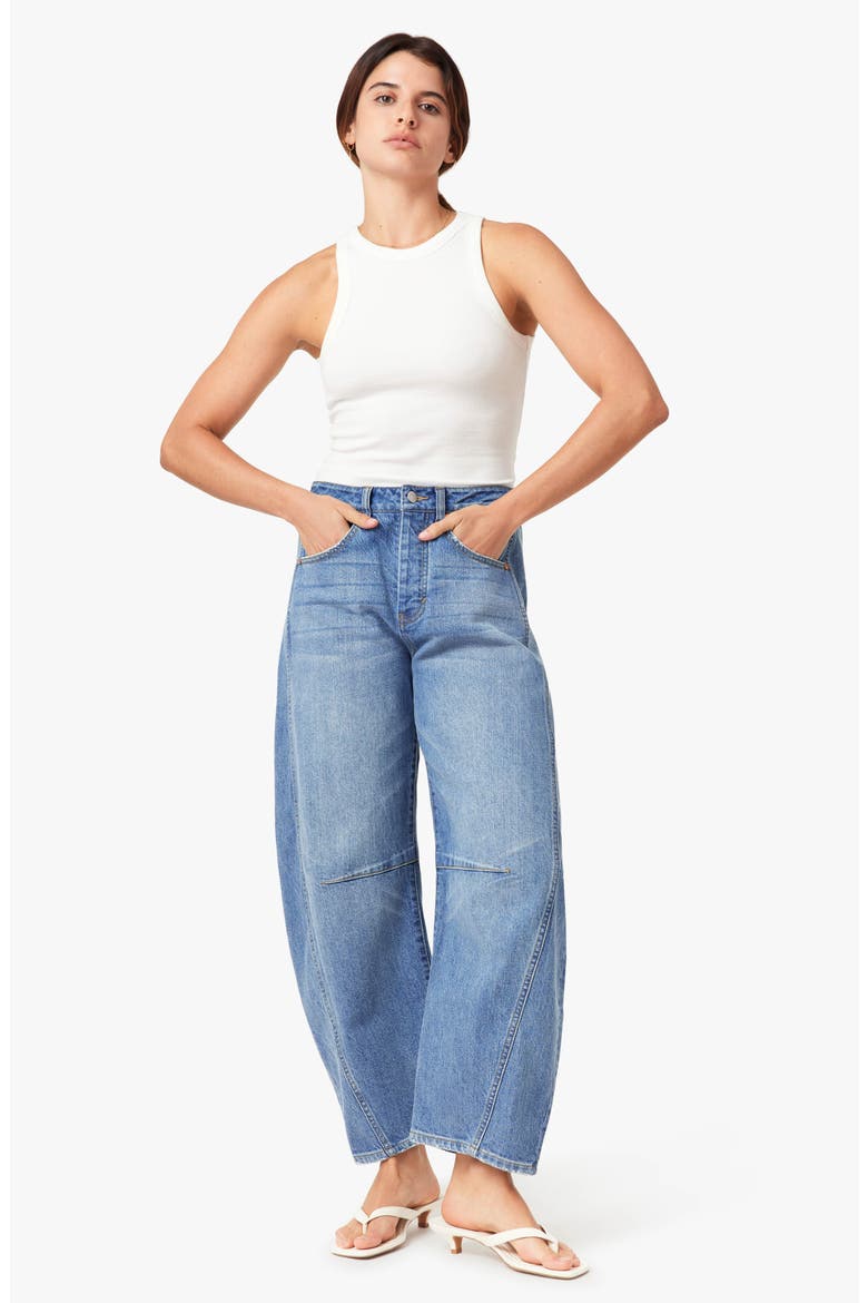 Harper High Waist Crop Barrel Leg Jeans, Alternate, color, COVE