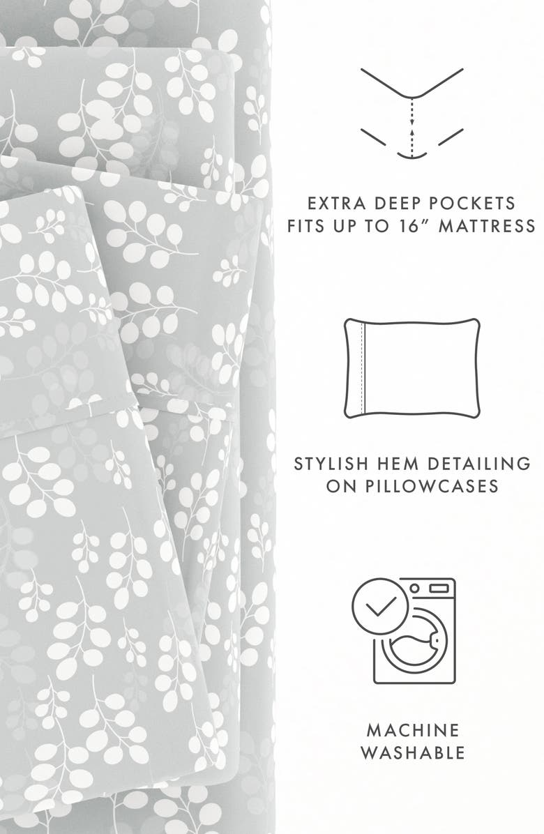 HOMESPUN Home Spun Premium Ultra Soft Wheat Pattern 4-Piece Bed Sheet Set, Alternate, color, Gray