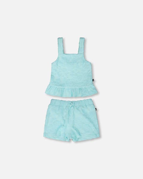 Terry Tank Top with Ruffle Hem Shorts Set (Toddler, Little Kid & Big Kid)