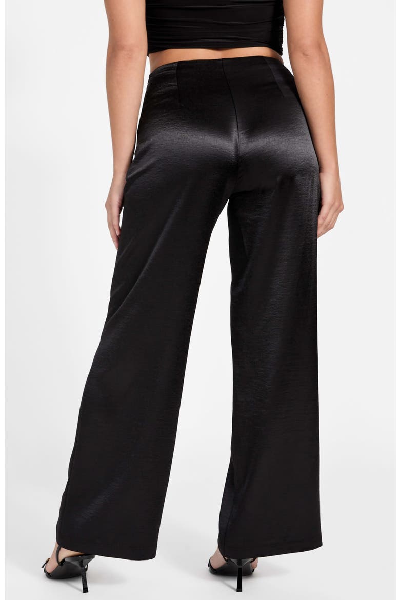 Julie High Waist Satin Pants, Alternate, color, BLACK-BLACK