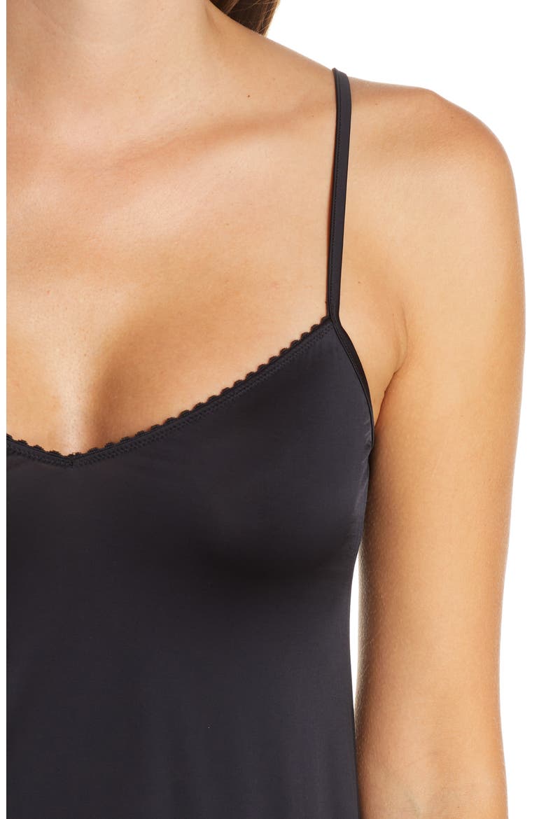 Satin Deluxe Chemise, Alternate, color, BLACK