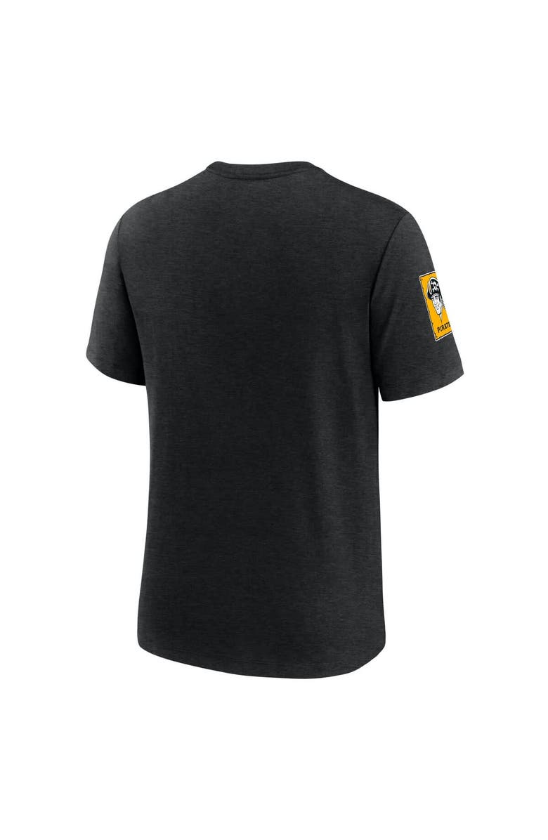 Nike Men's Nike Heather Black Pittsburgh Pirates Cooperstown Collection Eras Tri-Blend T-Shirt, Alternate, color, 