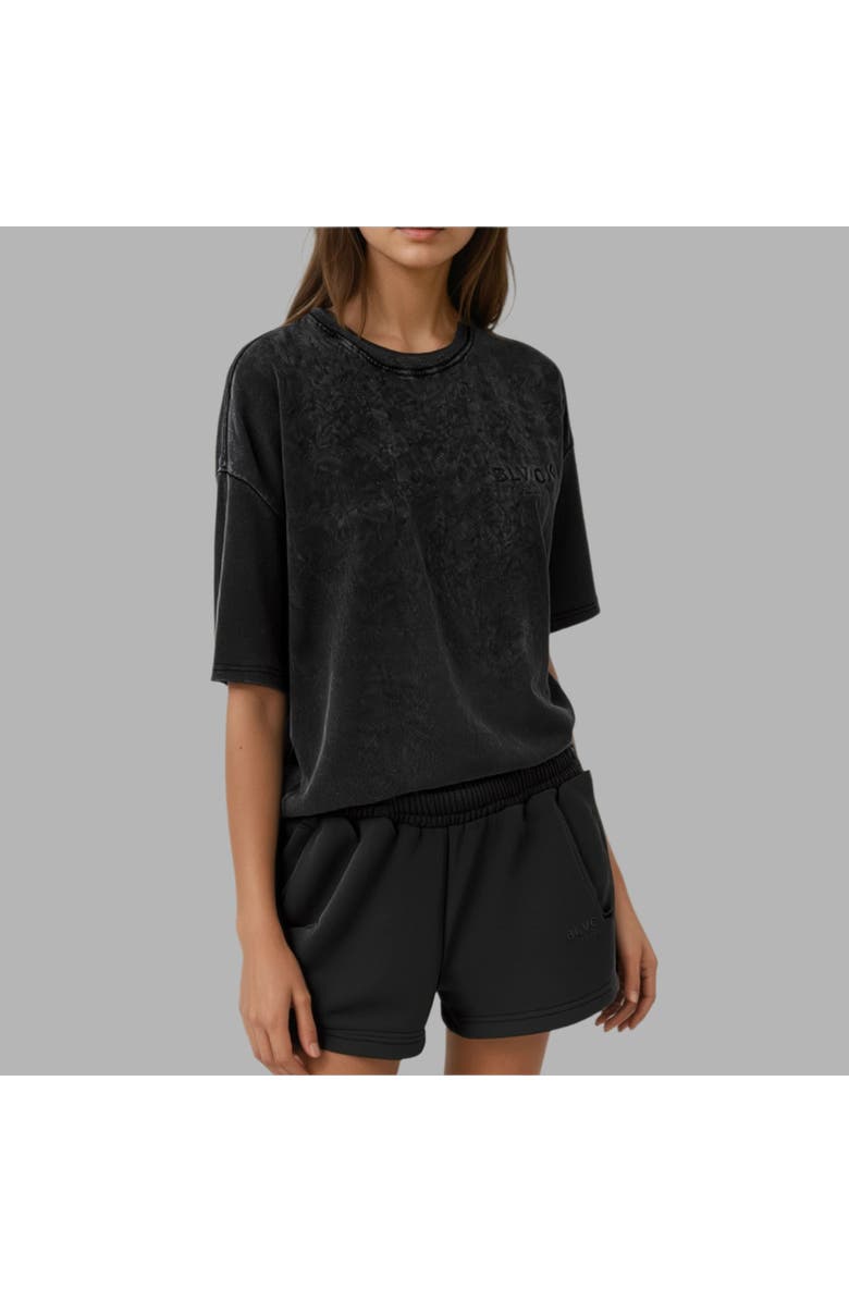 Blvck Acid Wash Mini Shorts, Alternate, color, Black