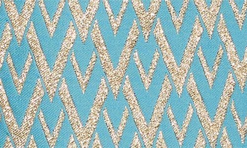 Shop Valentino Garavani Bow Detail Metallic Jacquard Minidress In Blue/gold