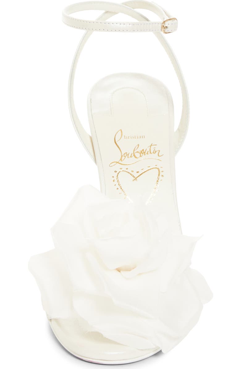 Christian Louboutin Miss Z Flora Ankle Strap Sandal, Alternate, color, Bianco/ Ivoire/ Lin Snow