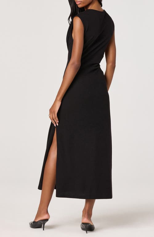 Astr The Label Drape Sleeveless Midi Dress In Black