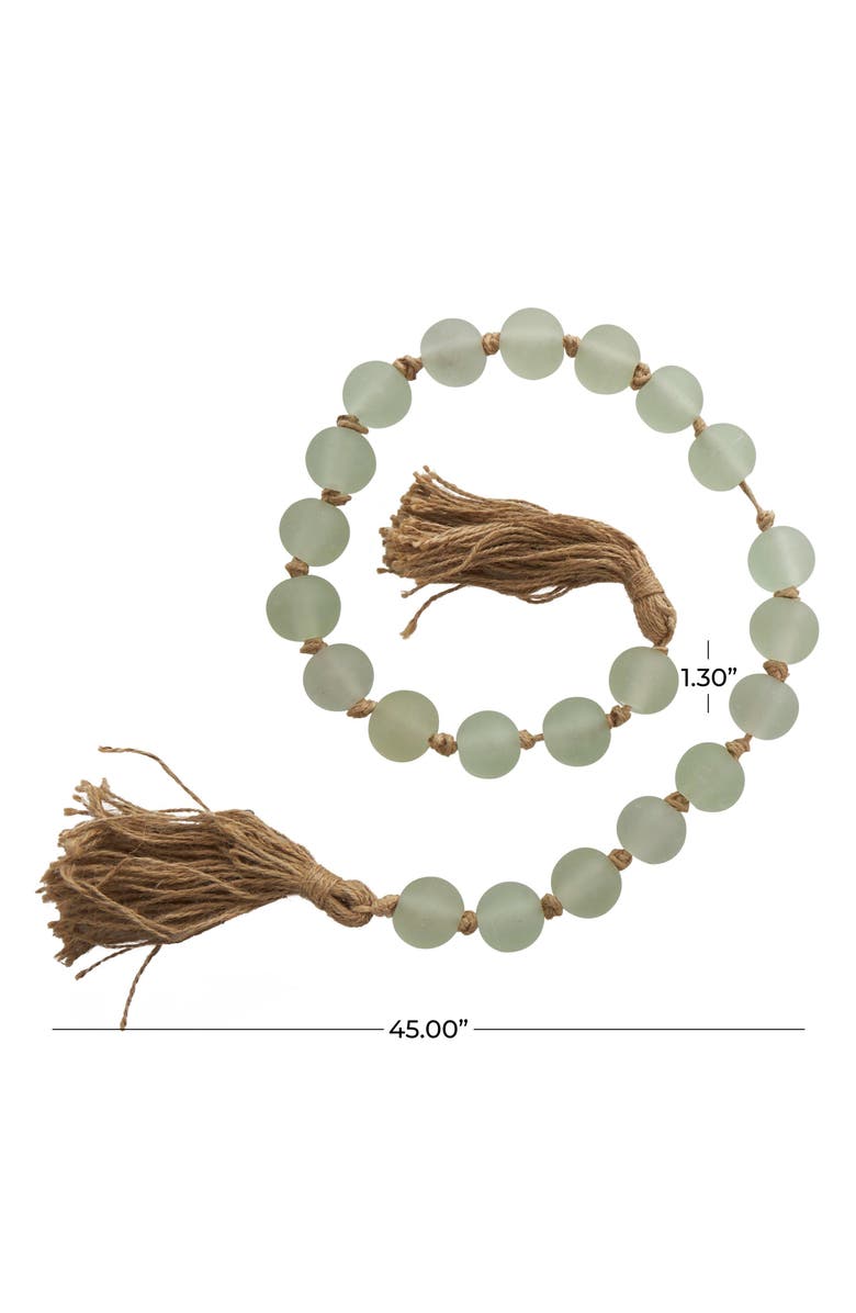 WILLOW ROW Bohemian Glass Beaded Tassel Garland, Alternate, color, Green