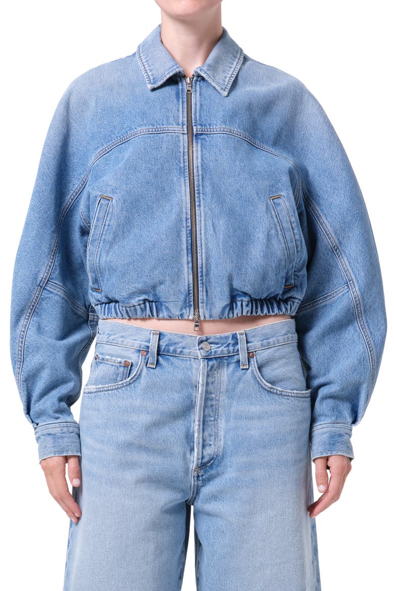 Dixon Denim Bomber Jacket, Main, color, OUTBREAK MEDIUM INDIGO