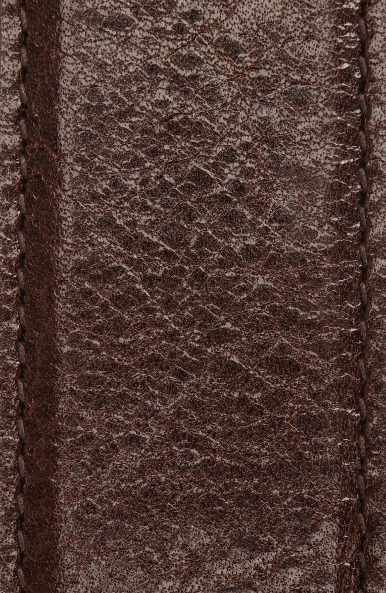 Saint Laurent Bouclè 66 Leather Belt, Alternate, color, Burnt Chocolate