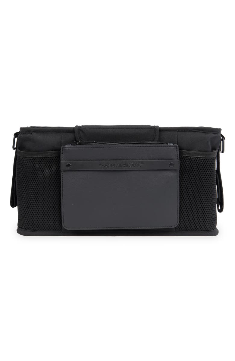 WonderFold Parent Console with Two Insulated Cup Holders, Main, color, Jet Black