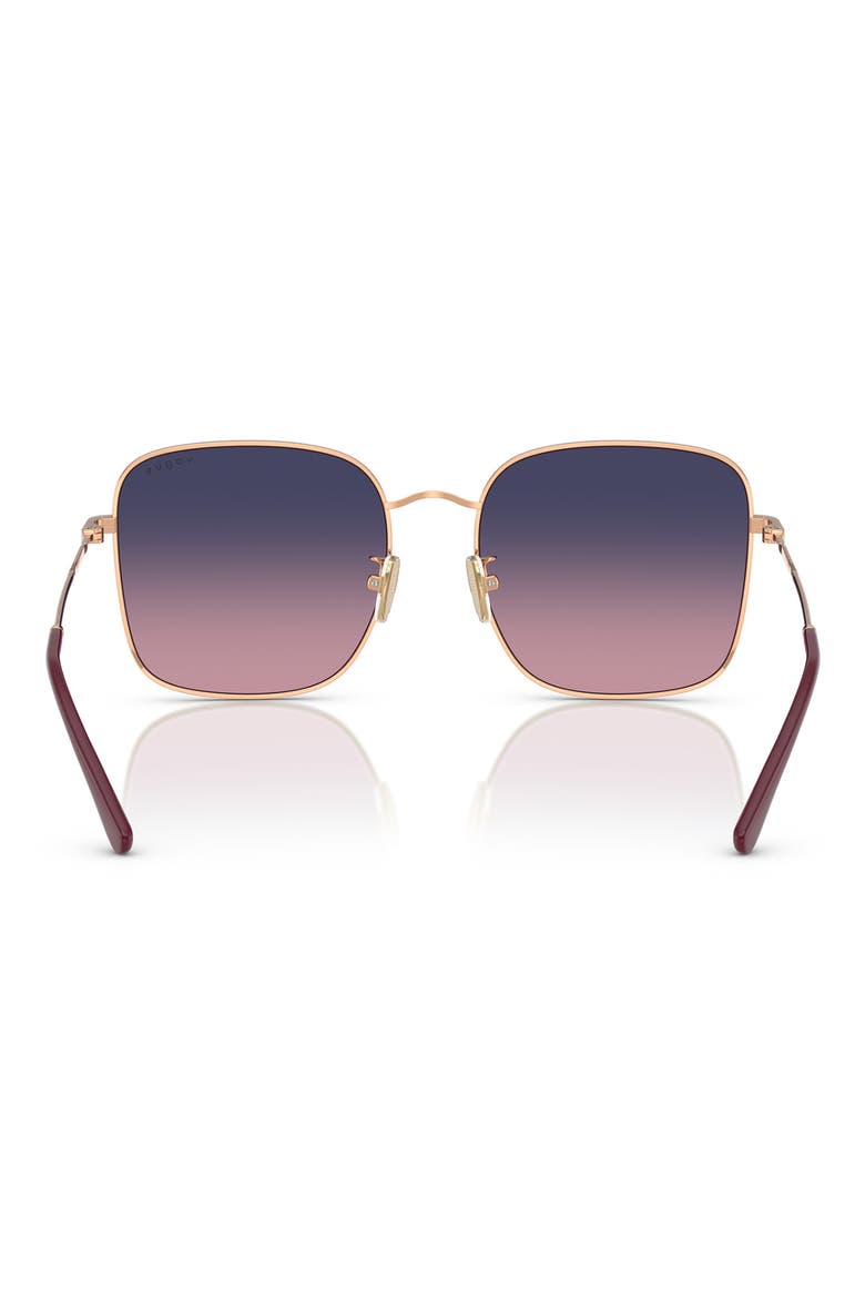 57mm Gradient Square Sunglasses, Alternate, color, ROSE GOLD