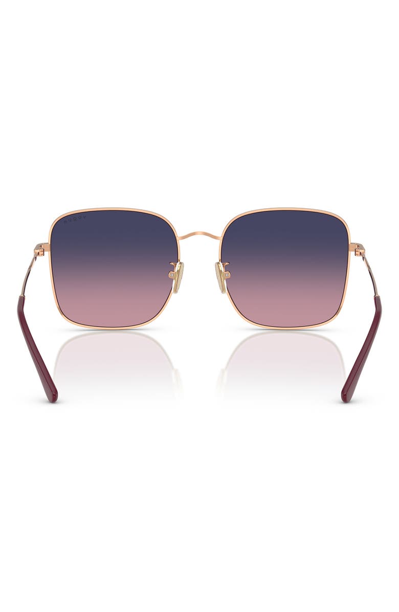 VOGUE 57mm Gradient Square Sunglasses, Alternate, color, Rose Gold