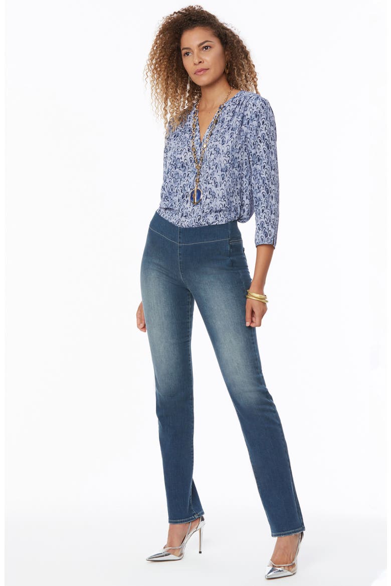 Pull-On Straight Leg Jeans, Alternate, color, CLEAN ENCHANTMENT