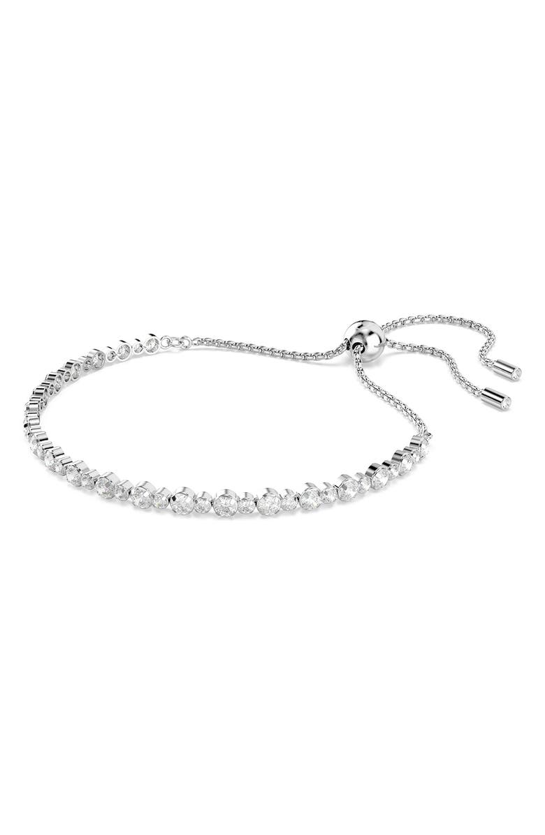 Swarovski Matrix Crystal Slider Bracelet, Main, color, White