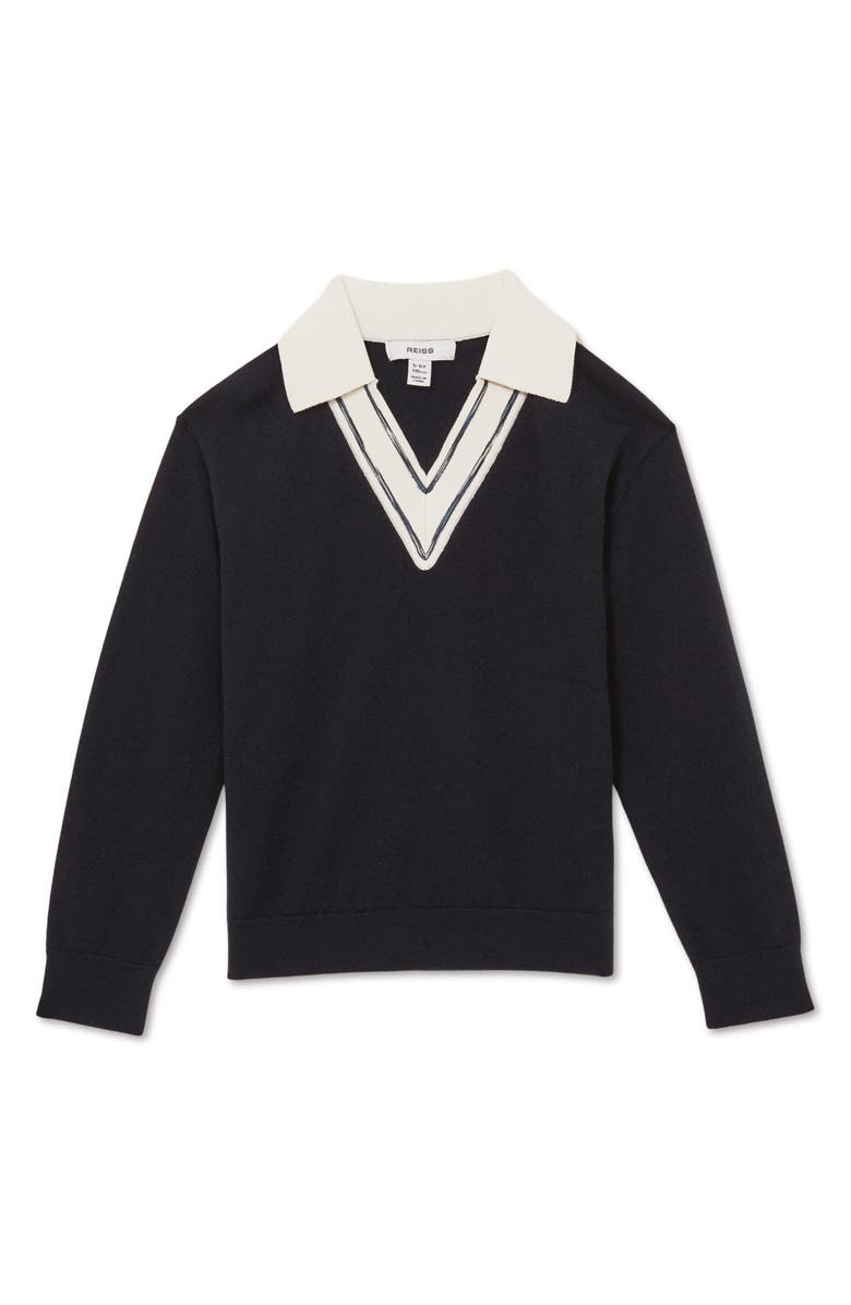 Reiss Kids' Neena Sr. Wool Johnny Collar Sweater, Main, color, 