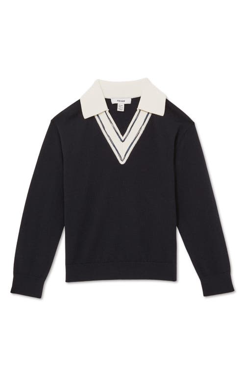 REISS REISS KIDS' NEENA SR. WOOL JOHNNY COLLAR SWEATER