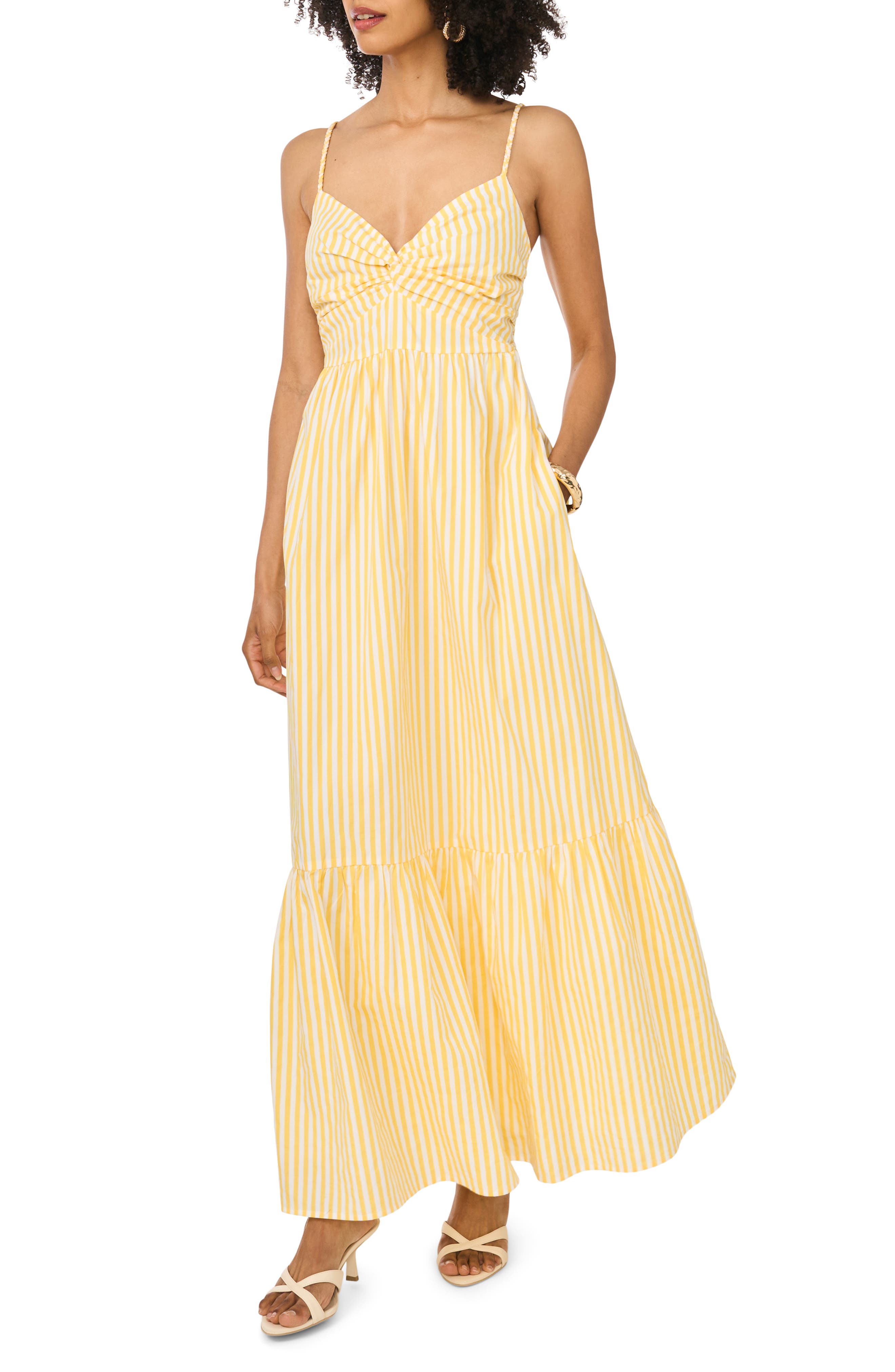 1.STATE Overlapping Bodice Maxi Dress