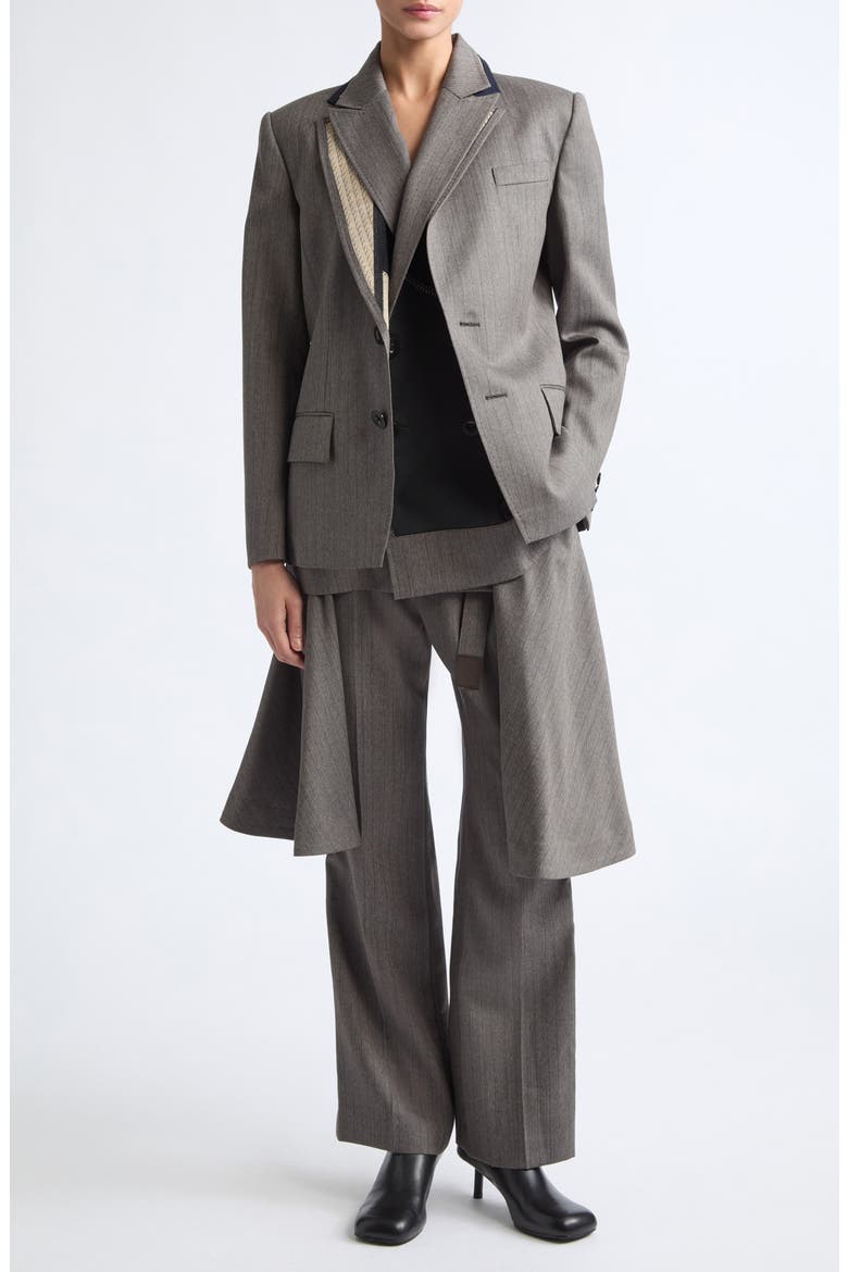 Layered Deconstructed Herringbone Jacket, Alternate, color, BROWN