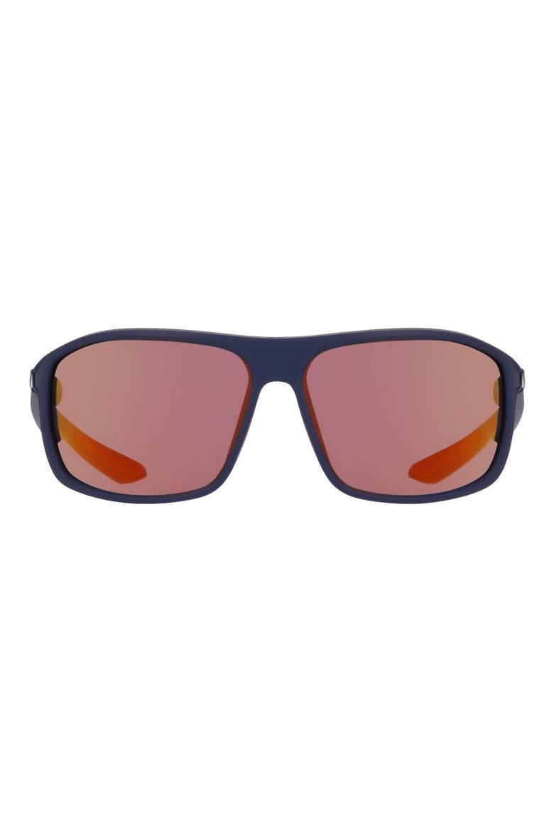 Premier Stride 63mm Rectangular Sunglasses, Main, color, MATTE BLUE VOID / ORANGE MIR