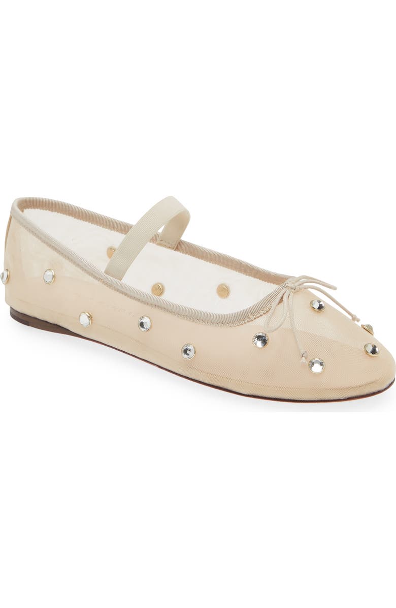 Loeffler Randall Leonie Crystal Embellished Ballet Flat, Main, color, Cream/ Crystal