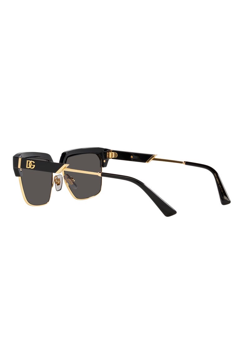 55mm Square Sunglasses, Alternate, color, BLACK