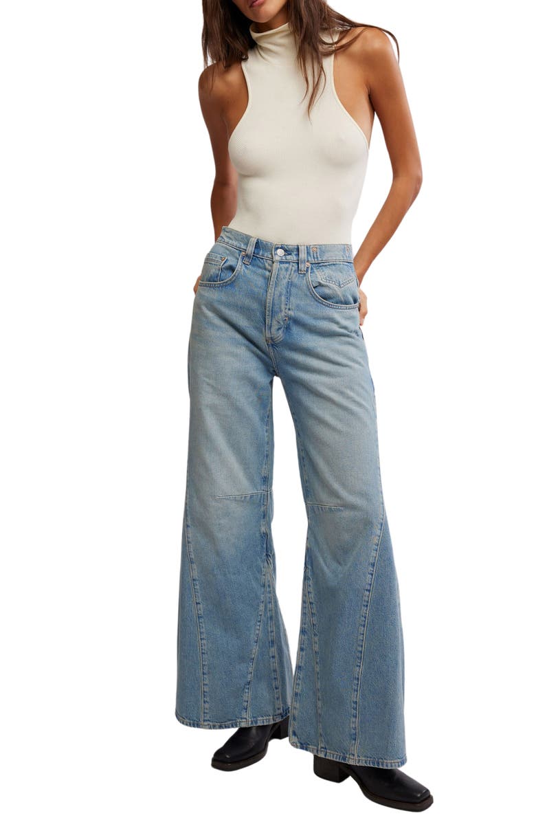 Free People Eden High Waist Slouchy Flare Jeans, Alternate, color, Fast Forward