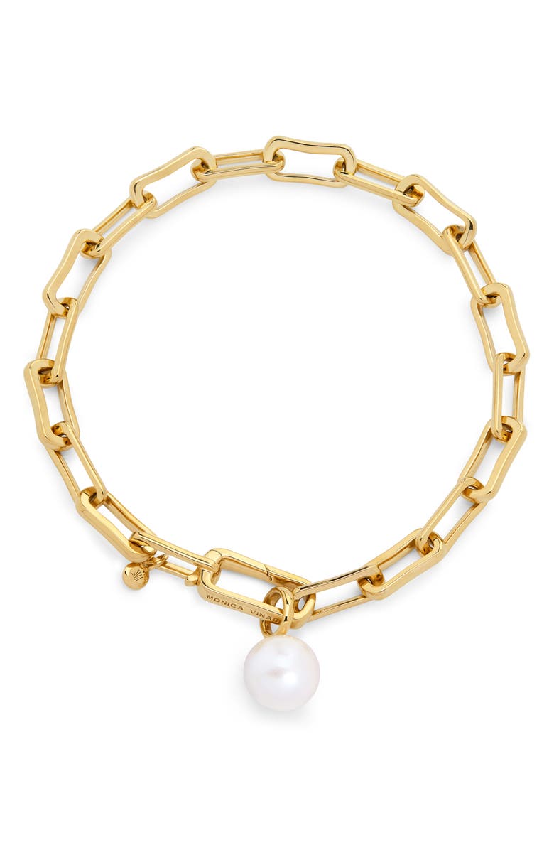Monica Vinader Alta Freshwater Pearl Bracelet, Main, color, 18Ct Gold Vermeil / Pearl