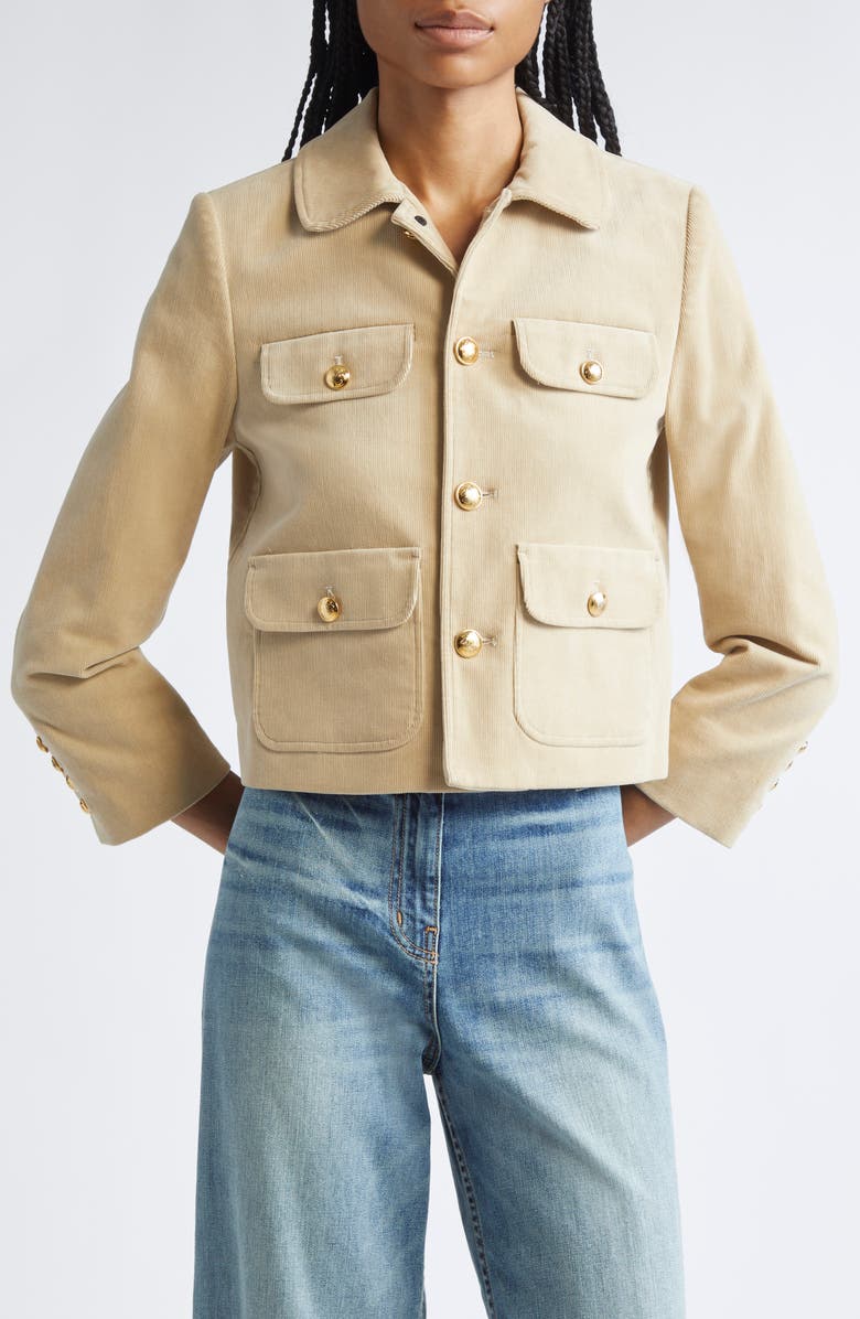 Nili Lotan Chamonix Corduroy Jacket, Main, color, Limestone
