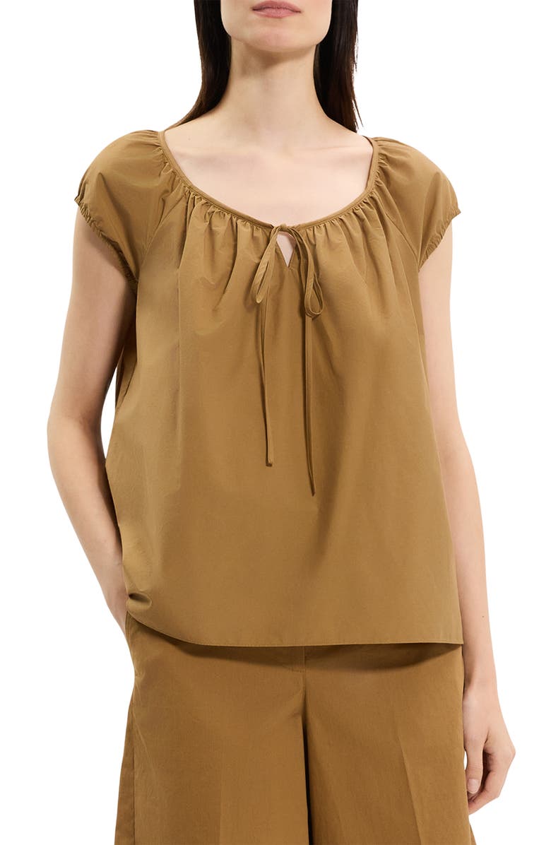 Theory Easy Tie Woven Shirt, Main, color, Bronze