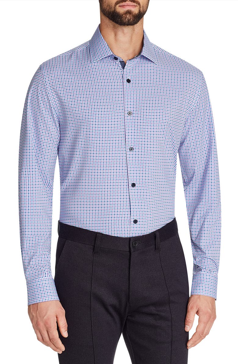 W.R.K Trim Fit Check Performance Dress Shirt, Main, color,