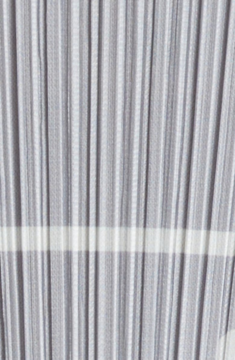 Pleats Please Issey Miyake Crossing Dots Pleated Funnel Neck Top, Alternate, color, Light Gray