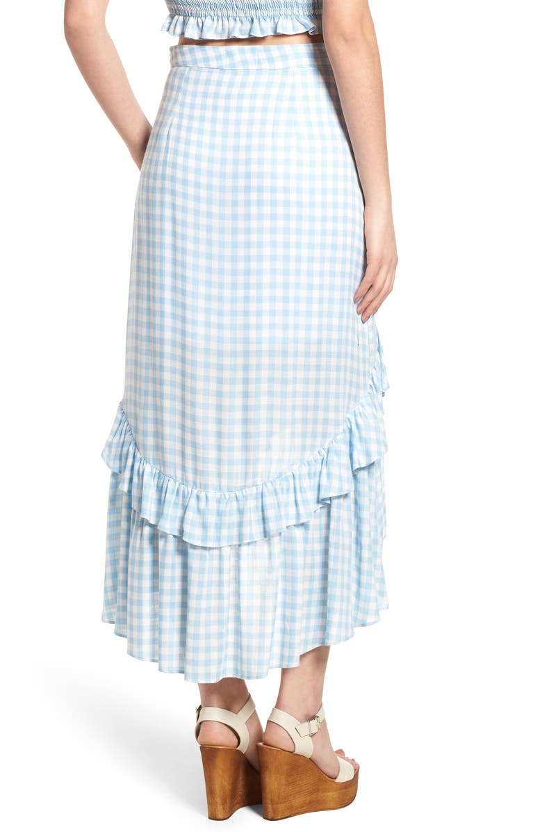 Lost + Wander Fiesta Ruffle Gingham Skirt, Alternate, color, 
