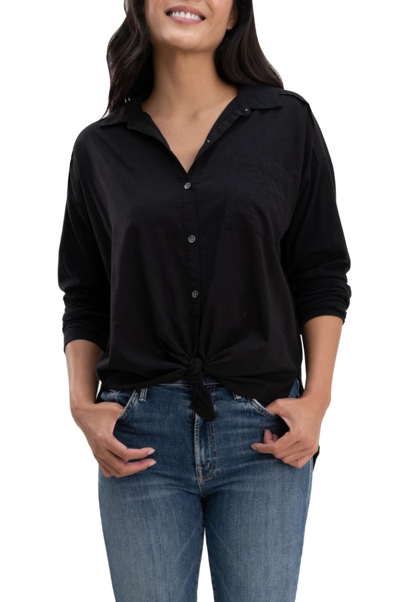 Paige Button-Up Shirt, Main, color, BLACK