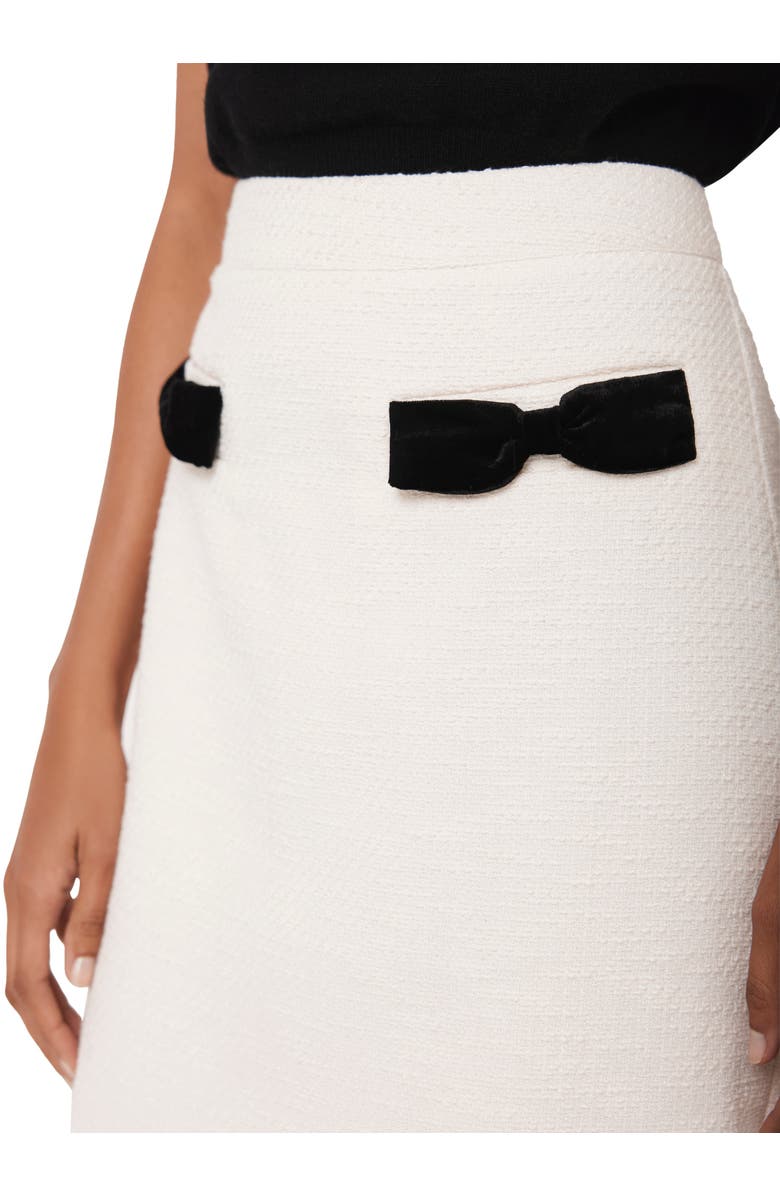 MINT VELVET Boucle Bow Midi Skirt, Alternate, color, Cream