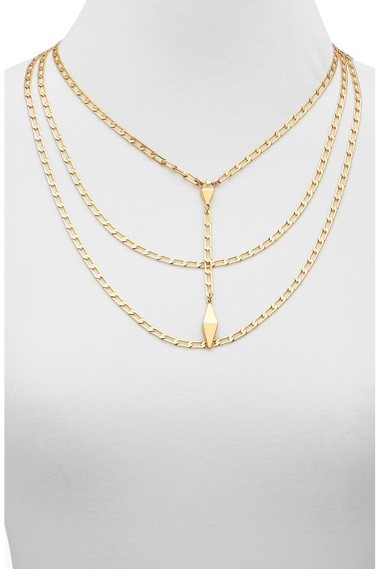Layered Chain Necklace, Alternate, color, GOLD