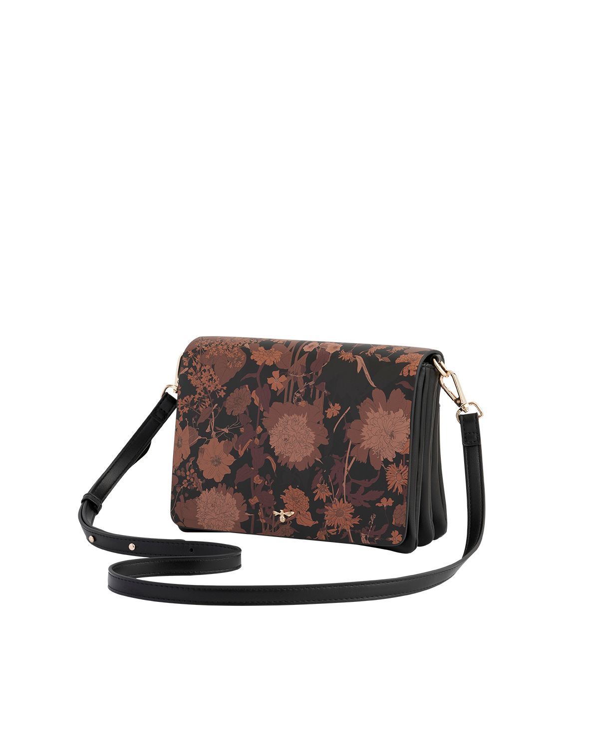 Fable England Deco Blooms Black Crossbody Handbag, Alternate, color, Black