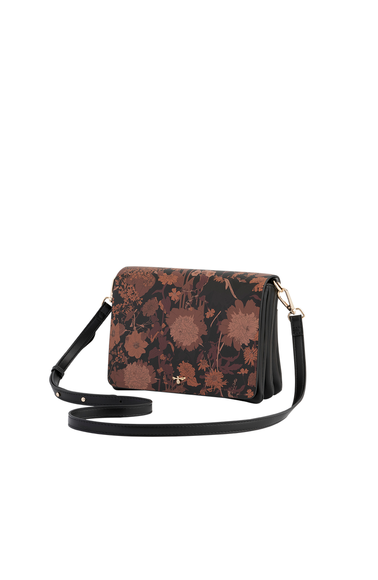 Fable England Deco Blooms Black Crossbody Handbag, Alternate, color, Black