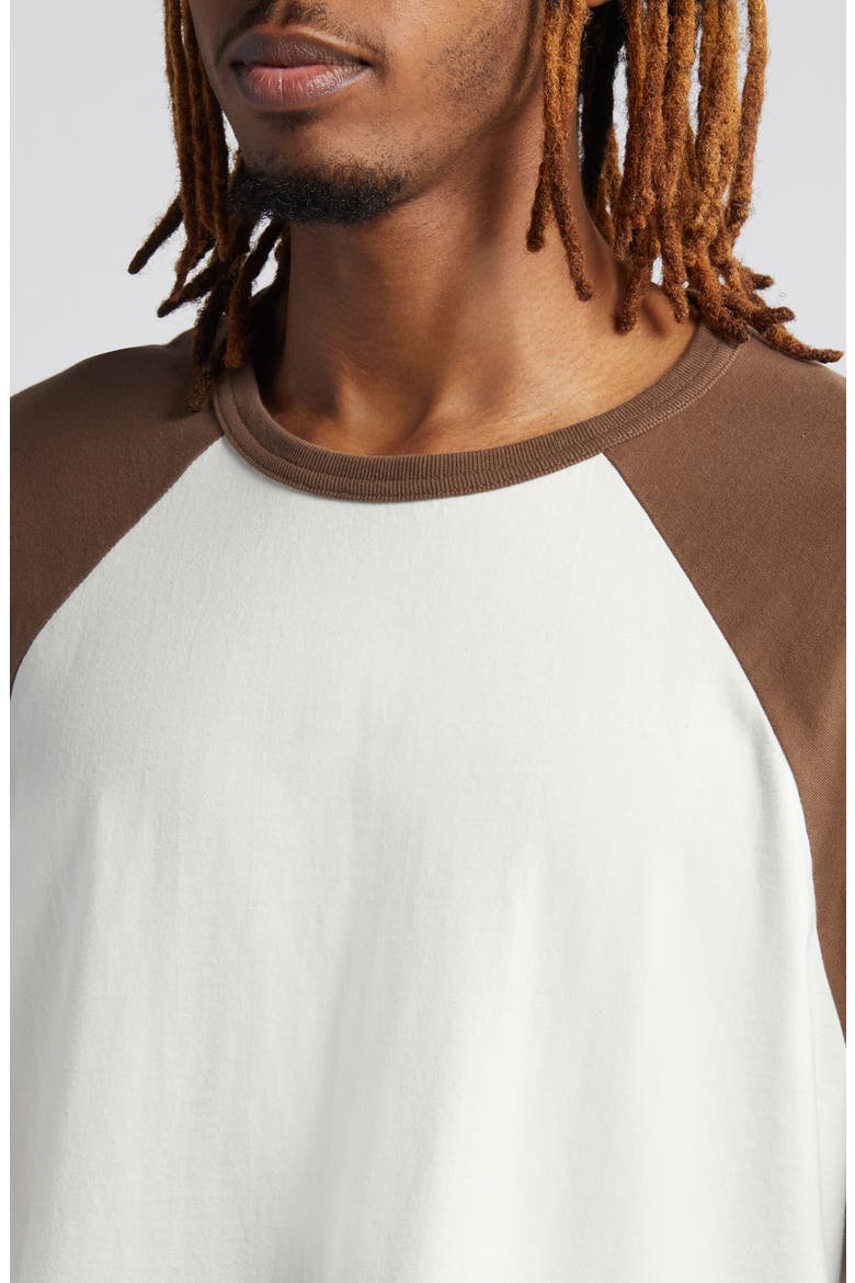Oversize Short Sleeve Raglan T-Shirt, Alternate, color, SOIL/ OFF WHITE