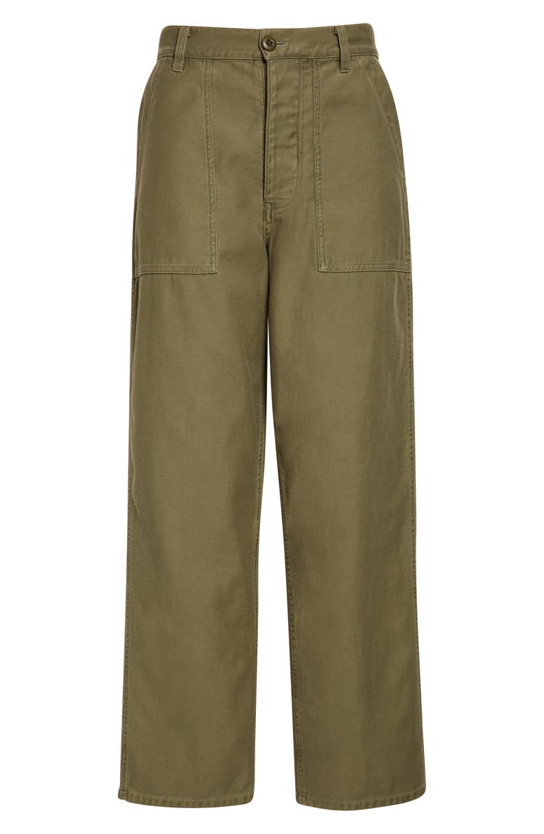 Nili Lotan Earl Ankle Straight Leg Pants, Alternate, color, Olive Fatigue