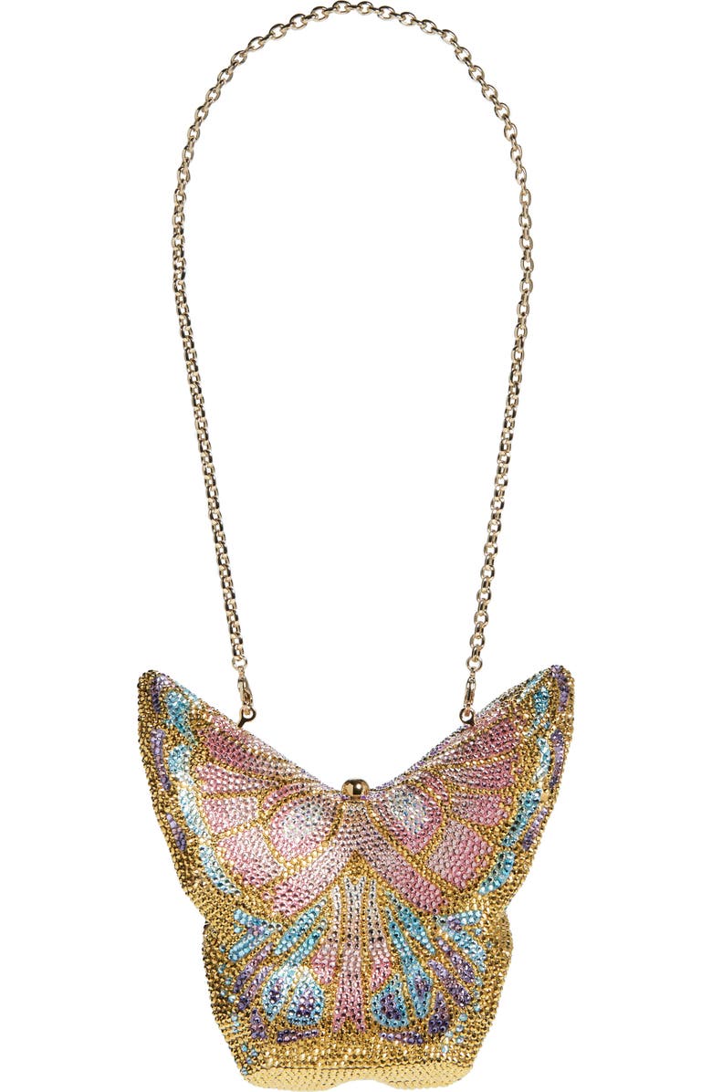 JUDITH LEIBER COUTURE Butterfly Serafina Crystal Embellished Clutch, Main, color,