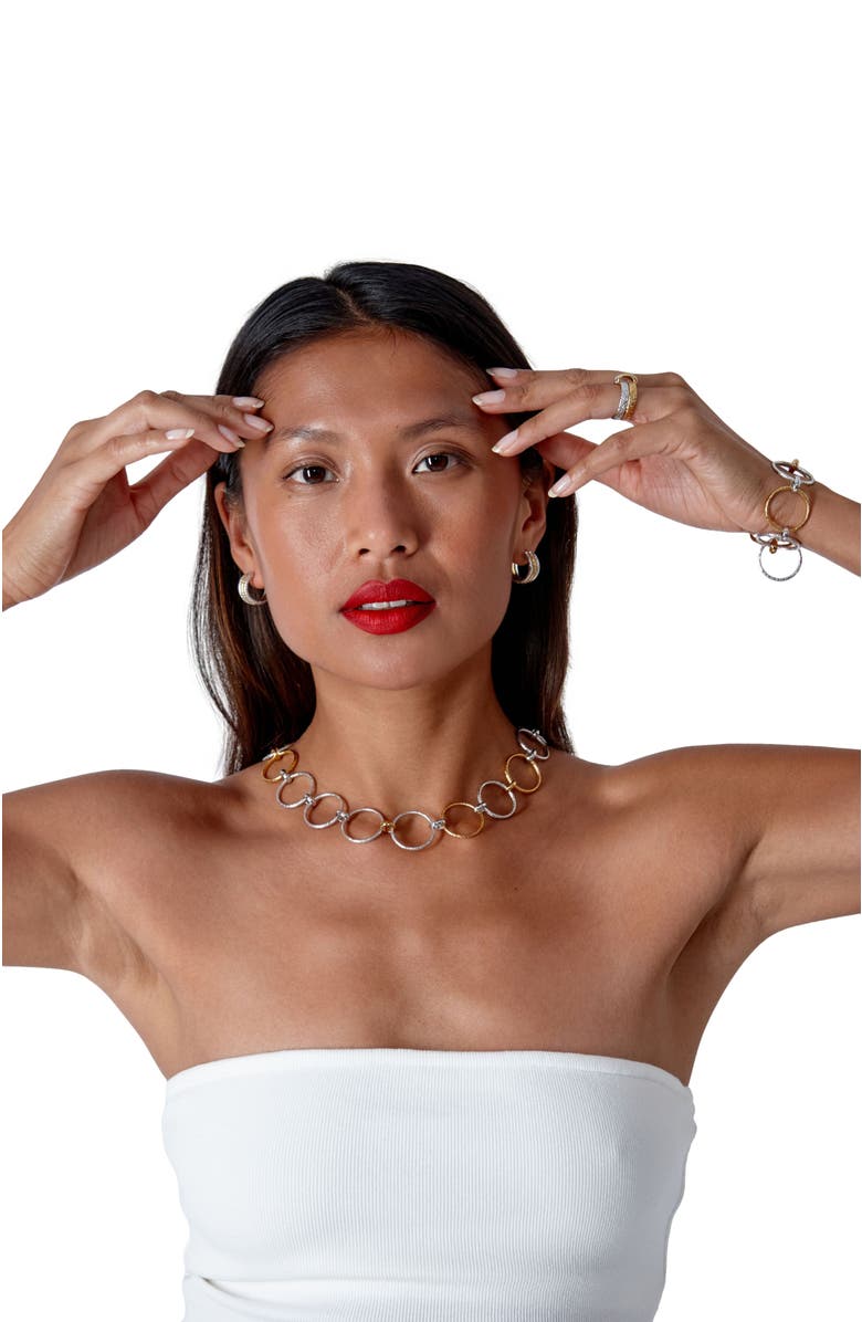 Lucy Quartermaine Multi Finish Triple Hoops, Alternate, color, Sterling Silver