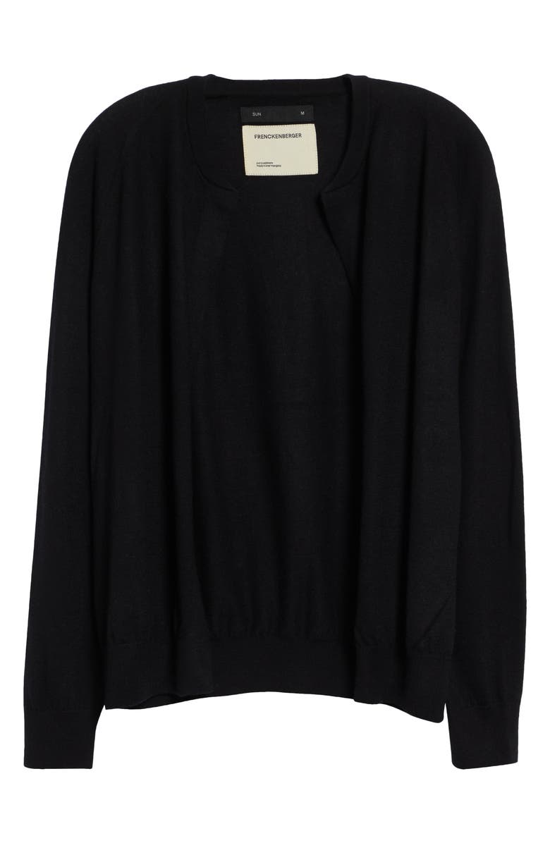 FRENCKENBERGER Cashmere Bomber Cardigan, Main, color, Black