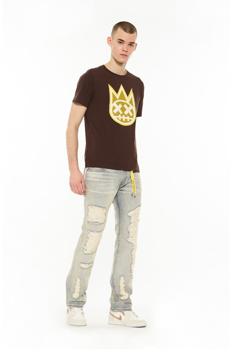 Rebel Ripped Straight Leg Jeans, Alternate, color, IRIS