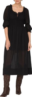 Avec Les Filles Ruffle Midi Dress