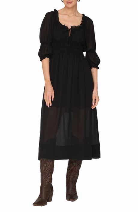 Avec Les Filles Ruffle Midi Dress