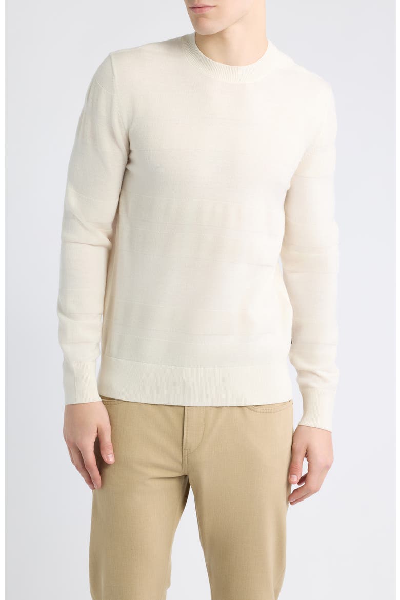 H-Finito Crewneck Virgin Wool Sweater, Main, color, OPEN WHITE