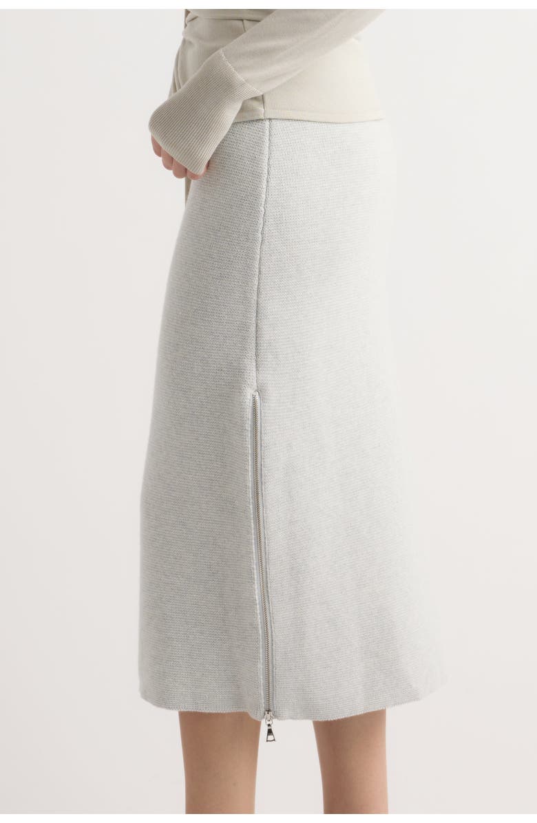 Modern Citizen Esti Side-Zip Organic Cotton-Wool Skirt, Alternate, color, Heather Grey