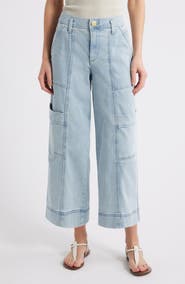 Wit & Wisdom Skyrise Cotton Crop Wide Leg Utility Pants